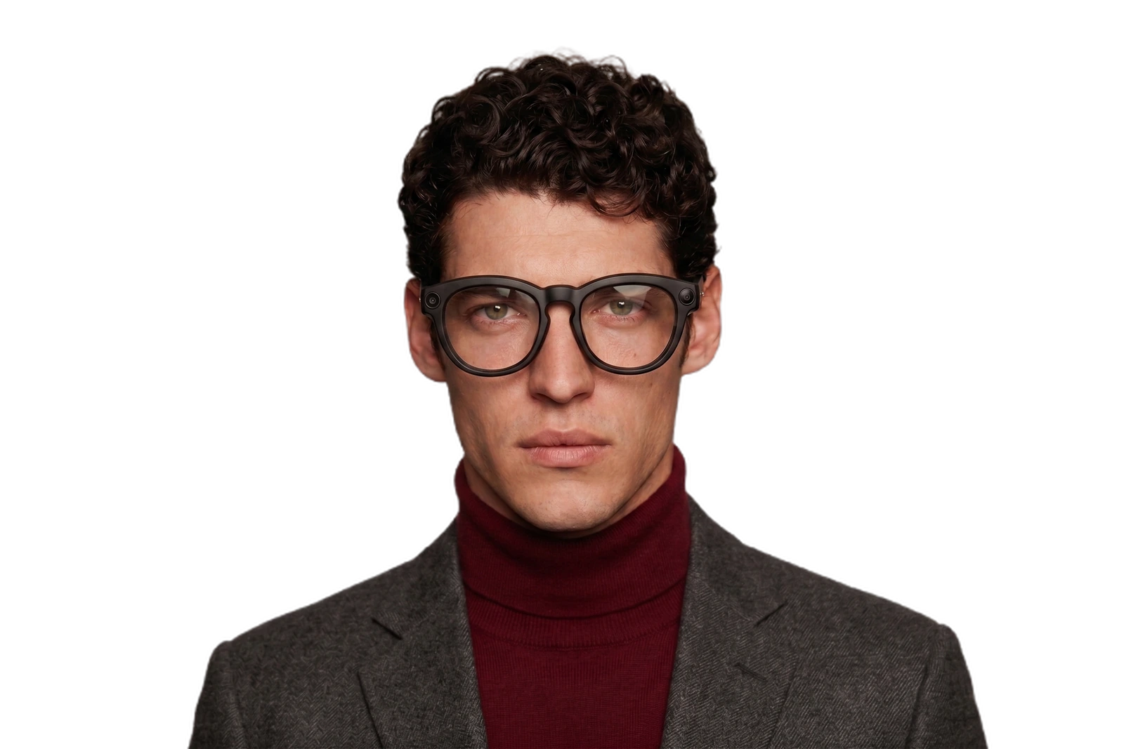 A person wearing AURVIZ o1 smartglasses