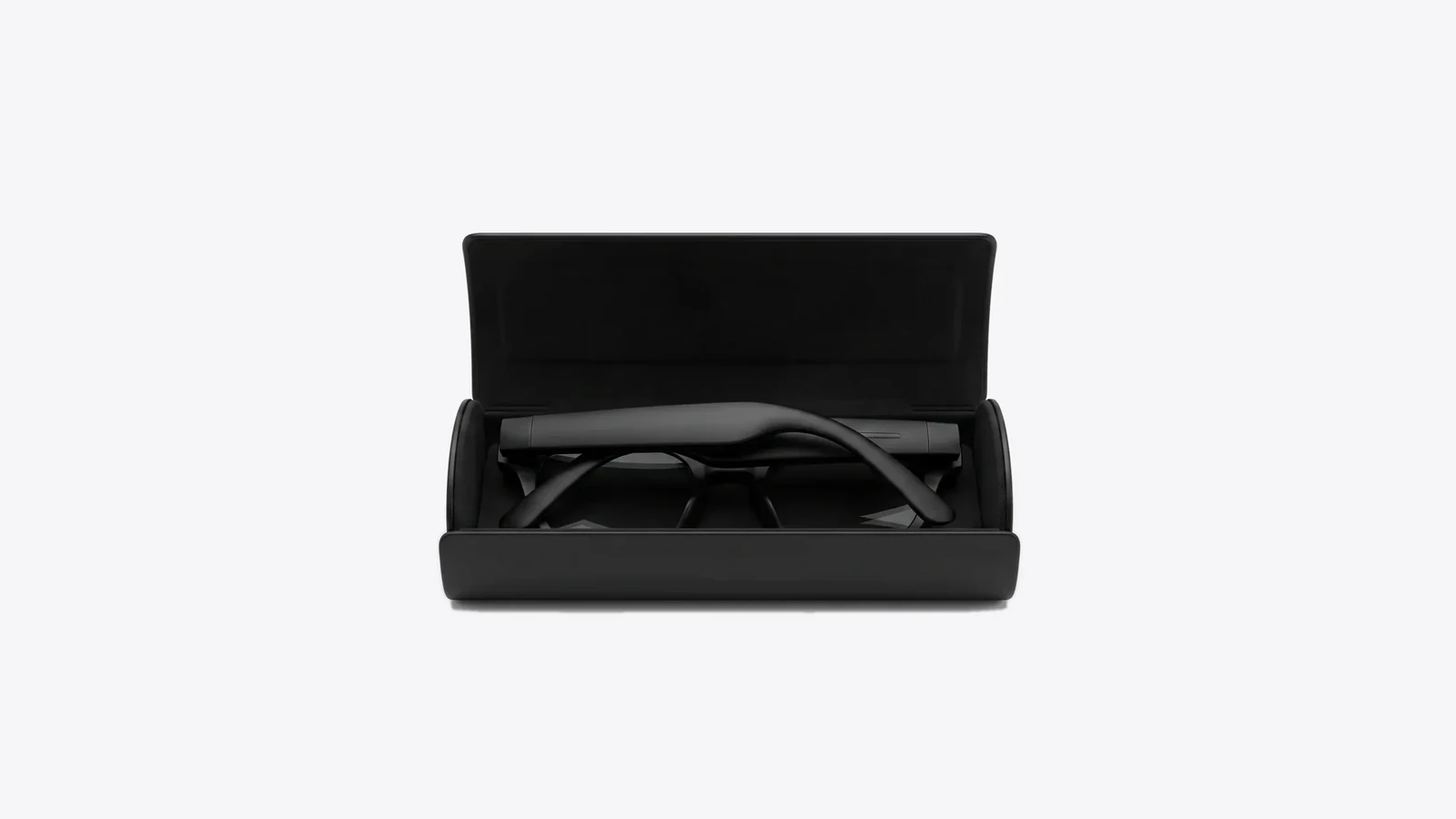 The AURVIZ o1 case open with the glasses inside